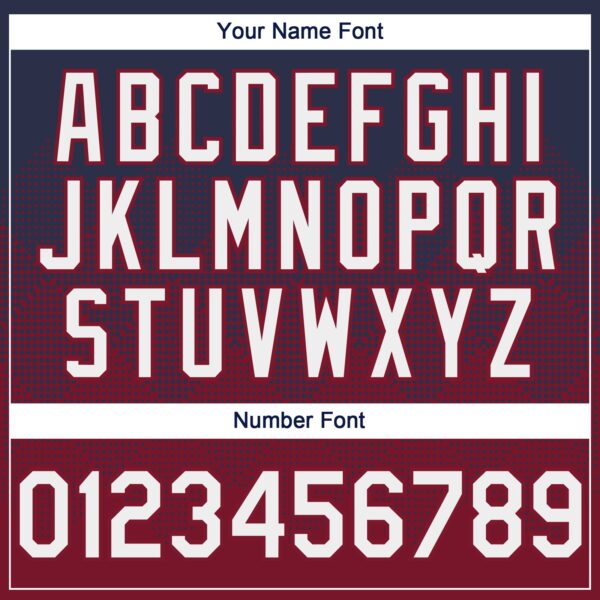 Custom Navy White-Crimson 3D Gradient Square Shape Authentic Baseball Jersey