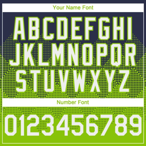 Custom Navy White-Neon Green 3D Gradient Square Shape Authentic Baseball Jersey