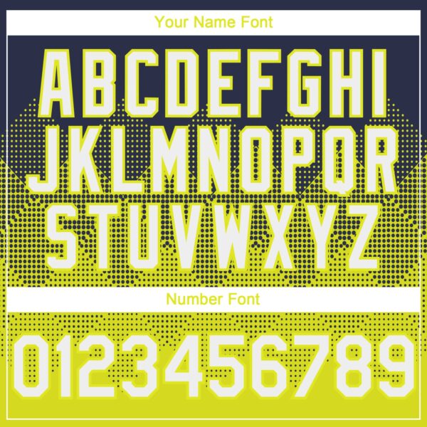 Custom Navy Neon Yellow 3D Gradient Square Shape Authentic Baseball Jersey