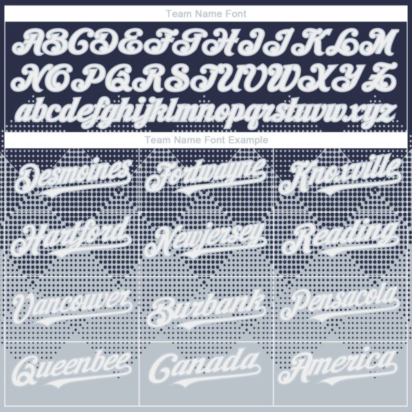 Custom Navy White-Silver 3D Gradient Square Shape Authentic Baseball Jersey