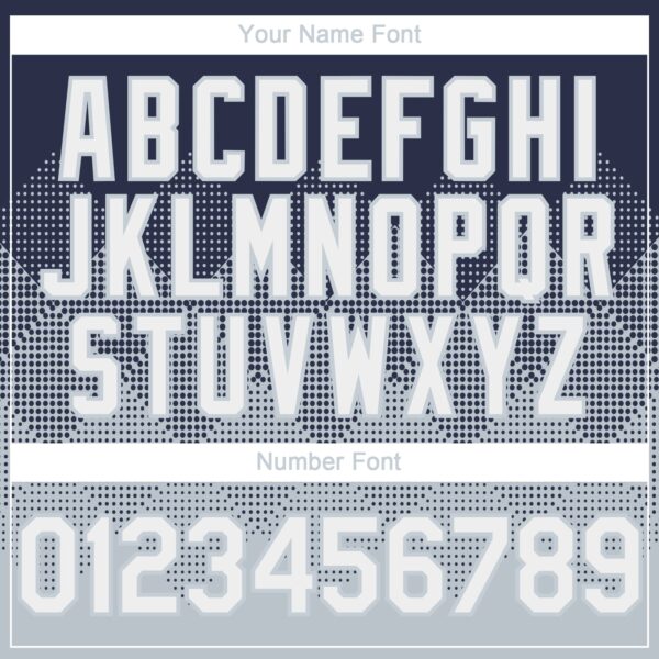 Custom Navy White-Silver 3D Gradient Square Shape Authentic Baseball Jersey