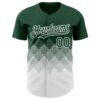 Custom Green White 3D Gradient Square Shape Authentic Baseball Jersey