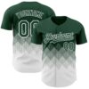Custom Green White 3D Gradient Square Shape Authentic Baseball Jersey