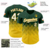 Custom Green White-Yellow 3D Gradient Square Shape Authentic Baseball Jersey