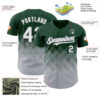 Custom Green White-Gray 3D Gradient Square Shape Authentic Baseball Jersey