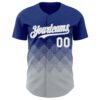 Custom Royal White-Gray 3D Gradient Square Shape Authentic Baseball Jersey