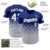 Custom Royal White-Gray 3D Gradient Square Shape Authentic Baseball Jersey
