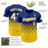 Custom Royal White-Yellow 3D Gradient Square Shape Authentic Baseball Jersey