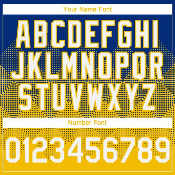 Custom Royal White-Yellow 3D Gradient Square Shape Authentic Baseball Jersey