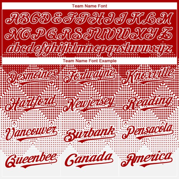 Custom Red White 3D Gradient Square Shape Authentic Baseball Jersey