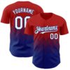 Custom Red White-Royal 3D Gradient Square Shape Authentic Baseball Jersey