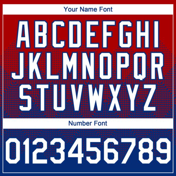 Custom Red White-Royal 3D Gradient Square Shape Authentic Baseball Jersey