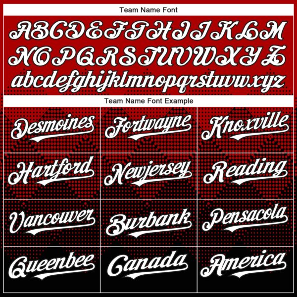 Custom Red White-Black 3D Gradient Square Shape Authentic Baseball Jersey