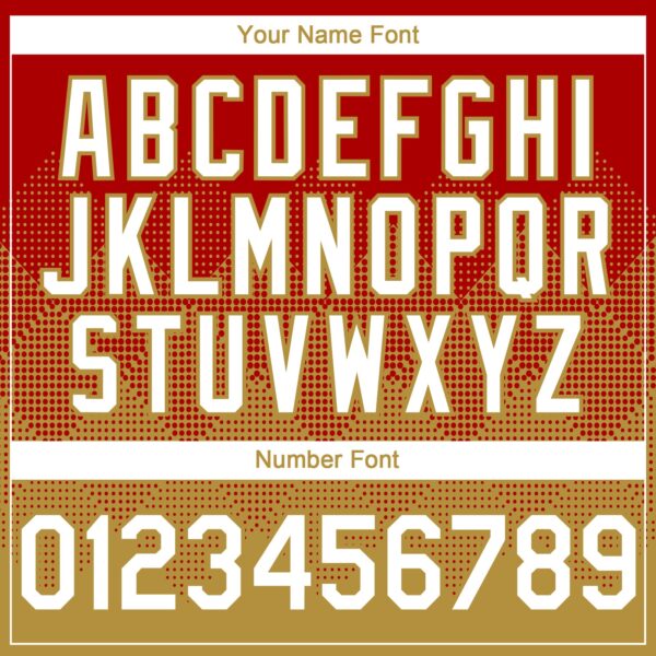 Custom Red White-Old Gold 3D Gradient Square Shape Authentic Baseball Jersey