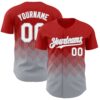 Custom Red White-Gray 3D Gradient Square Shape Authentic Baseball Jersey