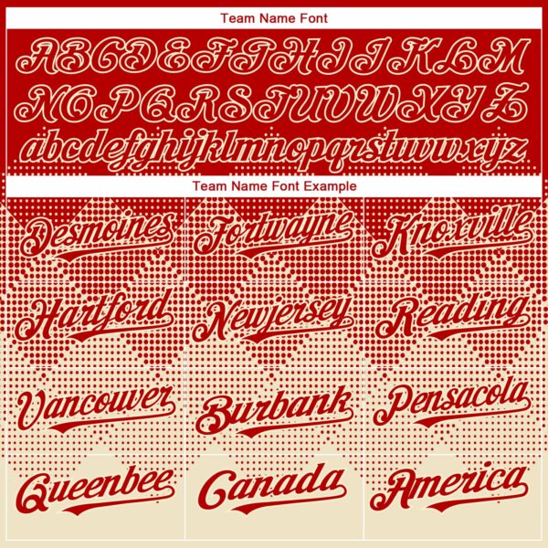 Custom Red Cream 3D Gradient Square Shape Authentic Baseball Jersey
