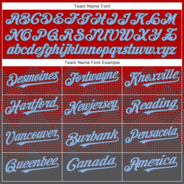Custom Red Light Blue-Steel Gray 3D Gradient Square Shape Authentic Baseball Jersey