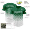 Custom Kelly Green White 3D Gradient Square Shape Authentic Baseball Jersey