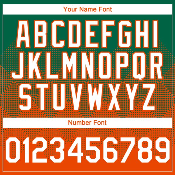 Custom Kelly Green White-Orange 3D Gradient Square Shape Authentic Baseball Jersey