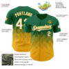 Custom Kelly Green White-Gold 3D Gradient Square Shape Authentic Baseball Jersey