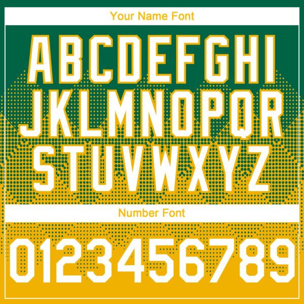 Custom Kelly Green White-Gold 3D Gradient Square Shape Authentic Baseball Jersey