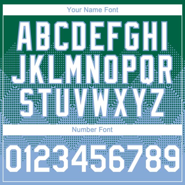 Custom Kelly Green White-Light Blue 3D Gradient Square Shape Authentic Baseball Jersey