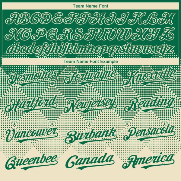 Custom Kelly Green Cream 3D Gradient Square Shape Authentic Baseball Jersey