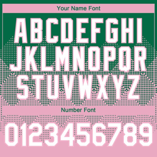 Custom Kelly Green White-Light Pink 3D Gradient Square Shape Authentic Baseball Jersey