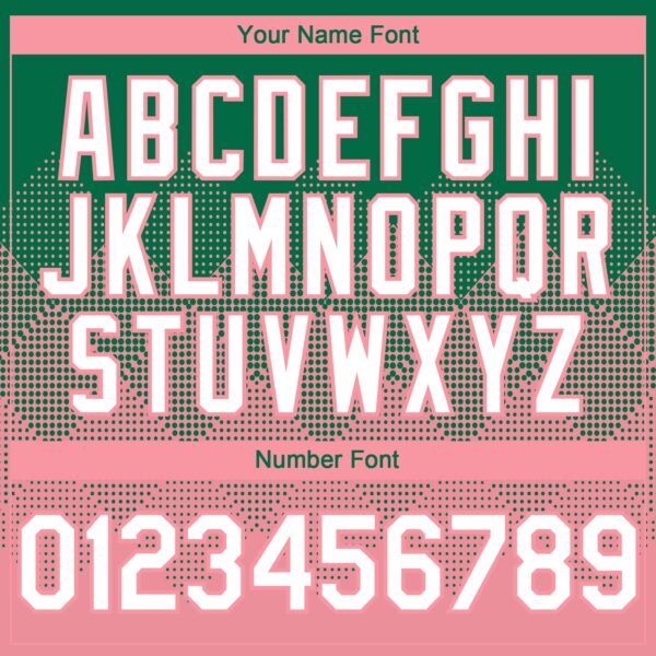 Custom Kelly Green White-Medium Pink 3D Gradient Square Shape Authentic Baseball Jersey