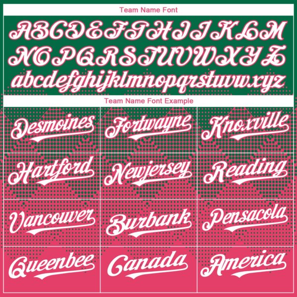 Custom Kelly Green White-Neon Pink 3D Gradient Square Shape Authentic Baseball Jersey