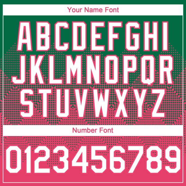 Custom Kelly Green White-Neon Pink 3D Gradient Square Shape Authentic Baseball Jersey