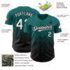 Custom Teal White-Black 3D Gradient Square Shape Authentic Baseball Jersey