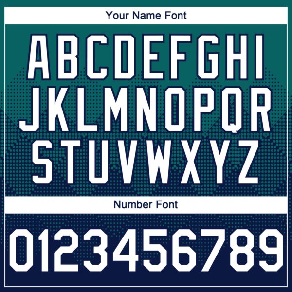 Custom Teal White-Navy 3D Gradient Square Shape Authentic Baseball Jersey