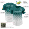 Custom Teal White 3D Gradient Square Shape Authentic Baseball Jersey