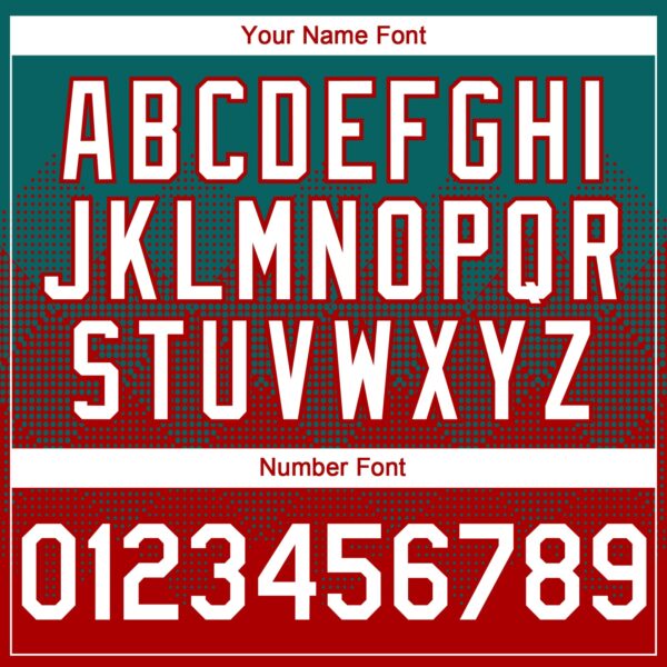 Custom Teal White-Red 3D Gradient Square Shape Authentic Baseball Jersey