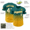 Custom Teal White-Gold 3D Gradient Square Shape Authentic Baseball Jersey