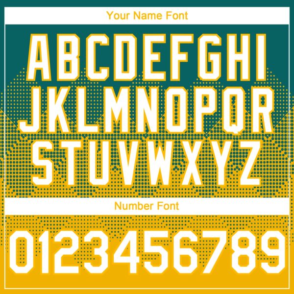 Custom Teal White-Gold 3D Gradient Square Shape Authentic Baseball Jersey