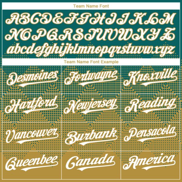 Custom Teal White-Old Gold 3D Gradient Square Shape Authentic Baseball Jersey