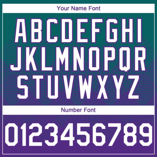 Custom Teal White-Purple 3D Gradient Square Shape Authentic Baseball Jersey