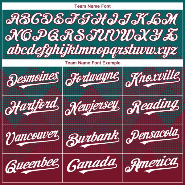 Custom Teal White-Crimson 3D Gradient Square Shape Authentic Baseball Jersey