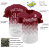 Custom Crimson White 3D Gradient Square Shape Authentic Baseball Jersey
