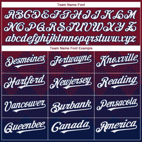 Custom Crimson White-Navy 3D Gradient Square Shape Authentic Baseball Jersey