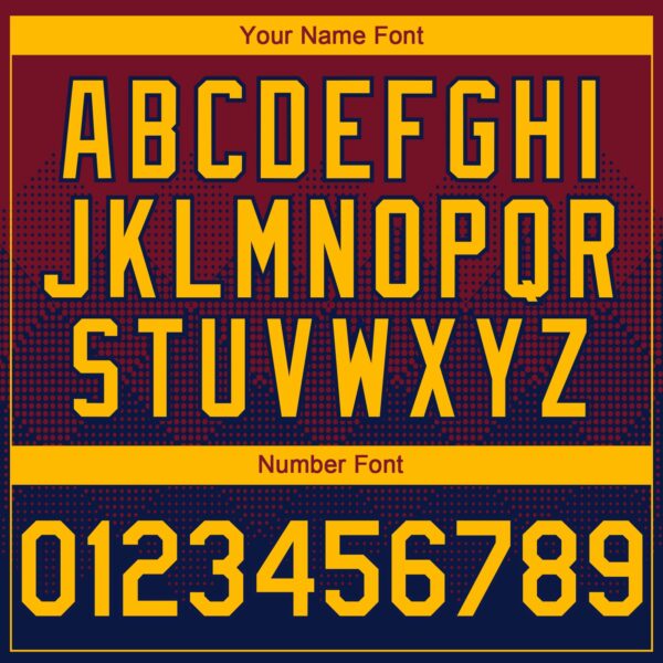 Custom Crimson Gold-Navy 3D Gradient Square Shape Authentic Baseball Jersey