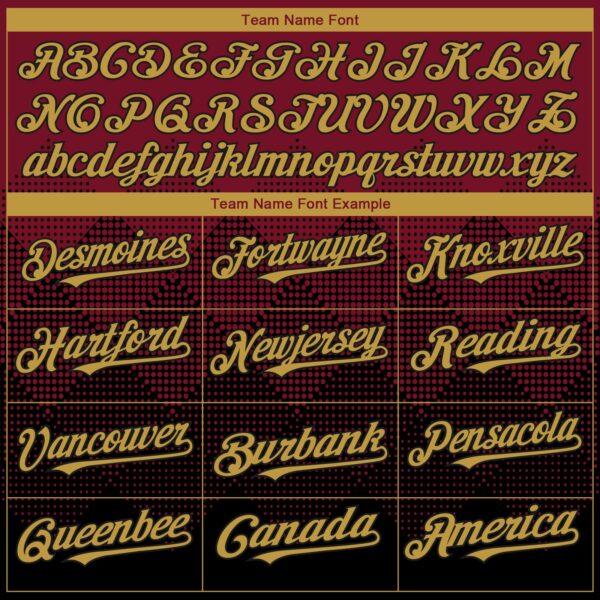 Custom Crimson Old Gold-Black 3D Gradient Square Shape Authentic Baseball Jersey