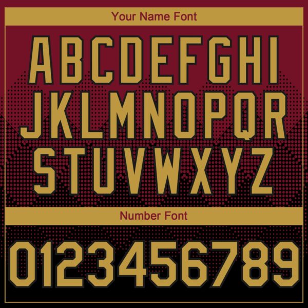 Custom Crimson Old Gold-Black 3D Gradient Square Shape Authentic Baseball Jersey