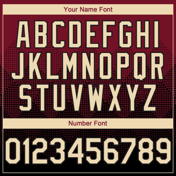 Custom Crimson Cream-Black 3D Gradient Square Shape Authentic Baseball Jersey