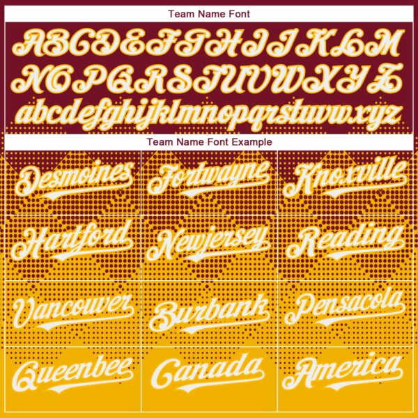 Custom Crimson White-Gold 3D Gradient Square Shape Authentic Baseball Jersey