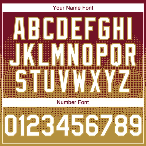 Custom Crimson White-Old Gold 3D Gradient Square Shape Authentic Baseball Jersey