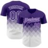 Custom Purple White 3D Gradient Square Shape Authentic Baseball Jersey