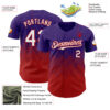 Custom Purple White-Red 3D Gradient Square Shape Authentic Baseball Jersey